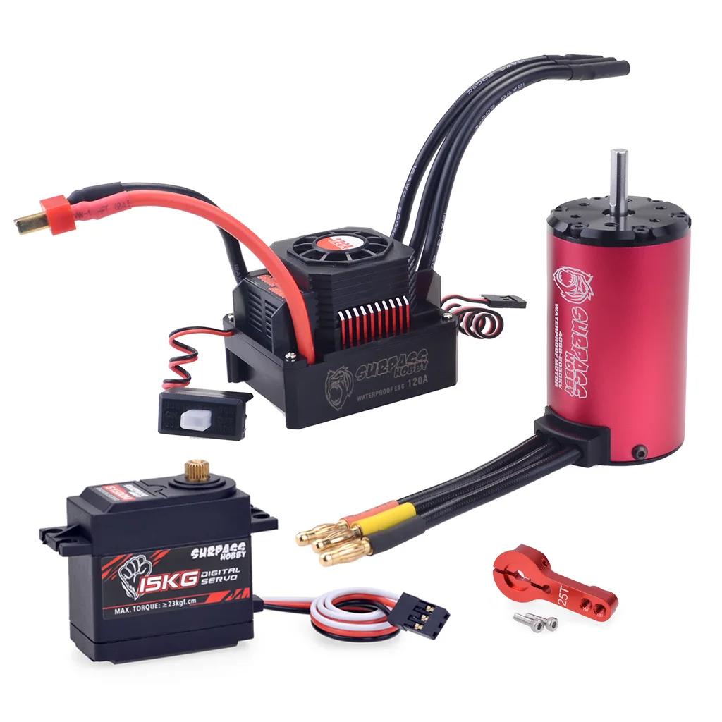 RC Waterproof Combo 4076 2000KV 2250KV Brushless Motor w/ 120A 150A Brushless ESC with S2000ML 20KG Servo for 1/8 RC Drift Car