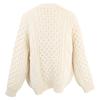Celine [Excellent Condition/Domestic Authentic] 2A551374D Walnut Button Wool X Cashmere Cable Knit Cardigan/ Tops S whiteUsed