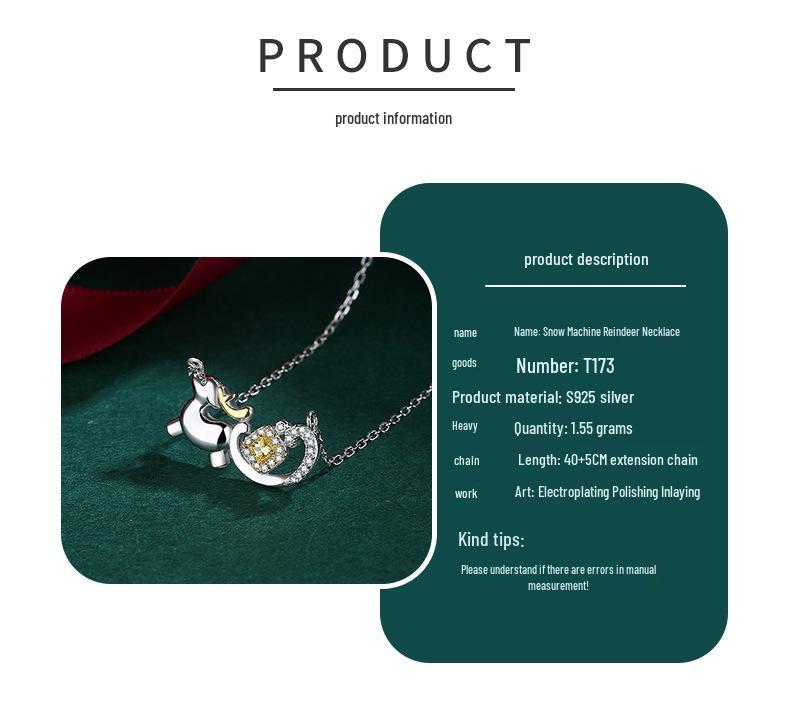 2023 Mori Style Reindeer Pendant Necklace - Holiday Gift for Girlfriend