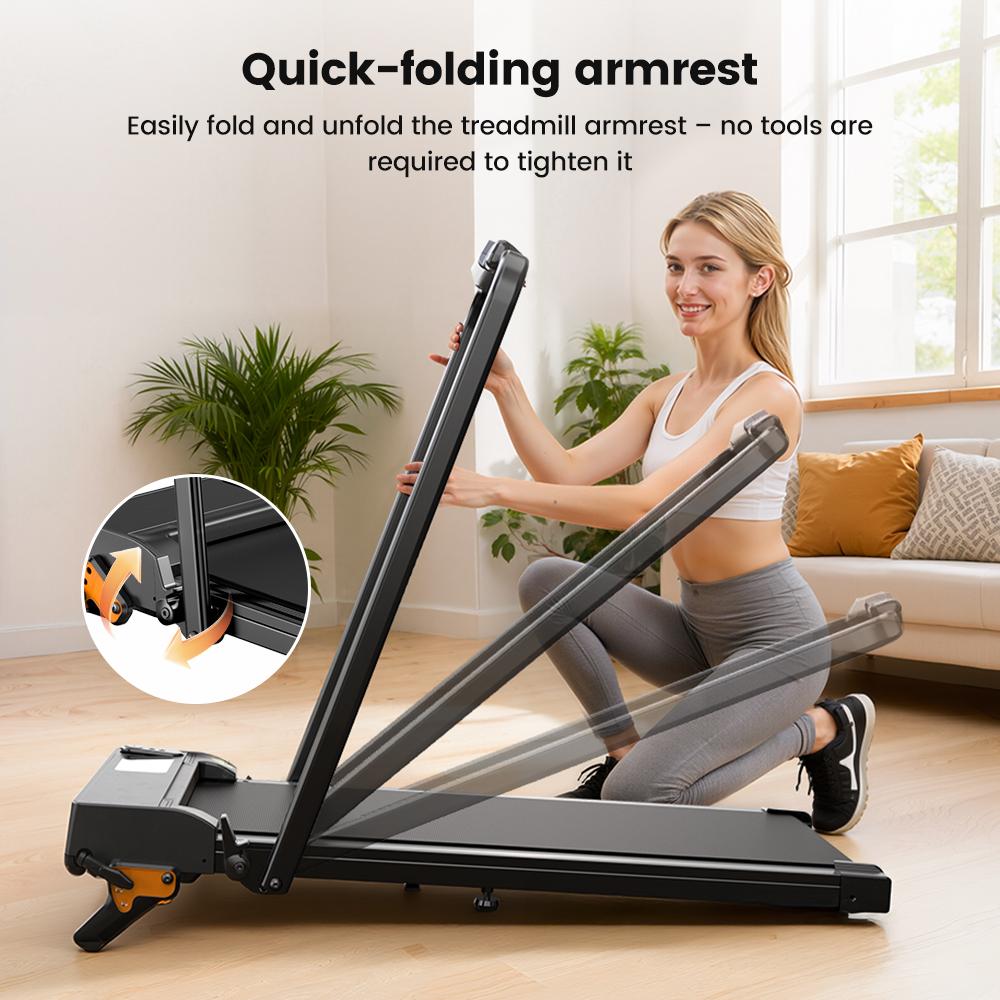 Treadmill iScooter Speed 1-12km/h Lndoor Treadmill With Bluetooth APP LED Display Max Load 120Kg Black FT52