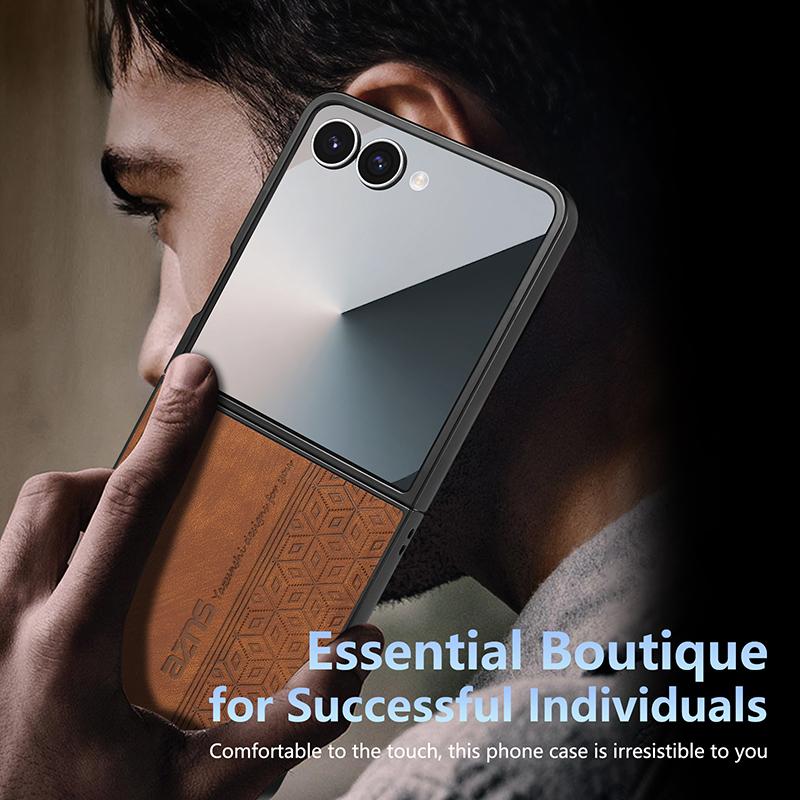 For Samsung Galaxy Z Flip 7 Case Soft PU Leather Skin Protective Back Cover Phone Case For Samsung Z Flip 7 FE 6 5 4 3 Shell