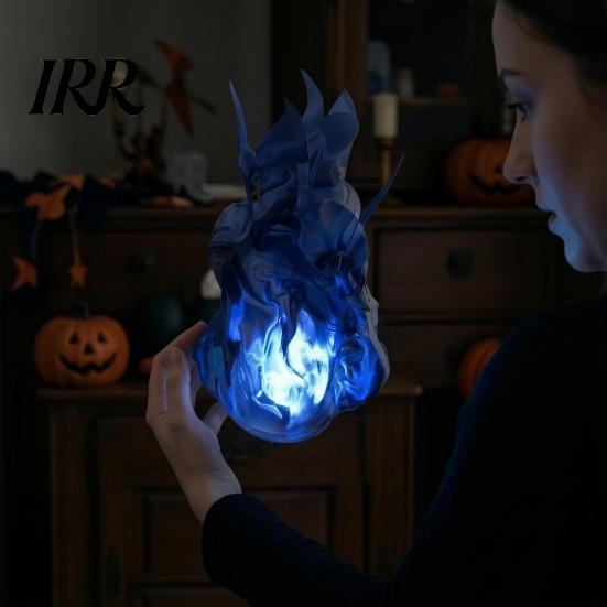 Realistický ohnivá koule Příslušenství Plovoucí rekvizita, LED žhnoucí plamen Halloweenská ruční rekvizita pro Cosplay, Osvětlená dekorace Napájená bateriemi Scénické světlo