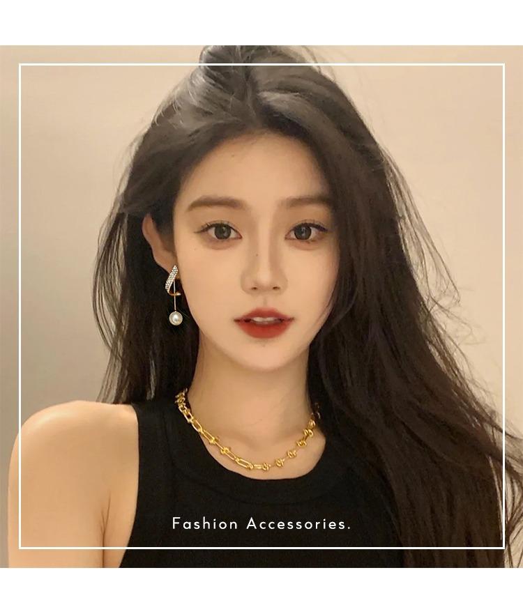 1 pereche de cercei eleganti cu picătură cu perle de imitație, cercei cu picătură delicate, cu franjuri lungi, cu cristale