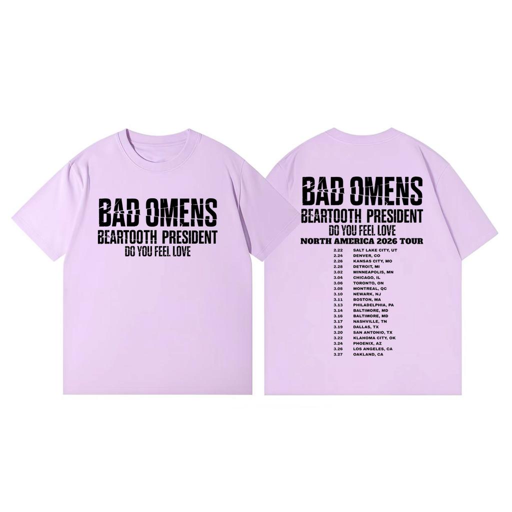 Bad Omens Do You Feel Love Tour 2026 Print T Shirt Streetwear Metalcore Rock Tshirt Men Women Casual Fashion Oversized Tshirts