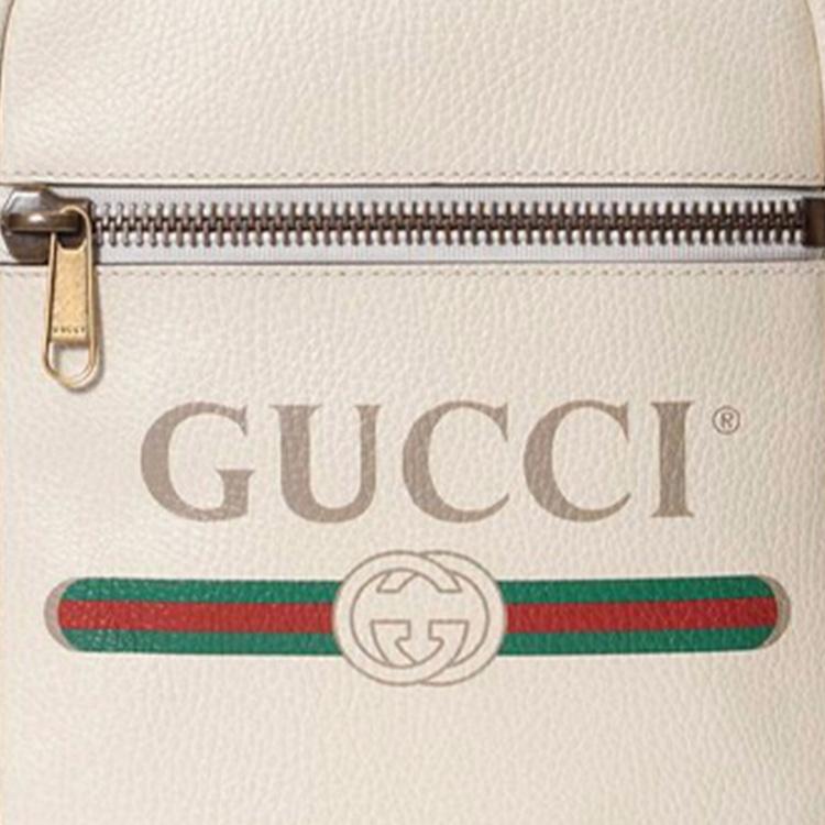 Gucci Print Vintage Logo Leather Camera Bag Unisex Shoulder Bag White 523591-0QRAT-8820