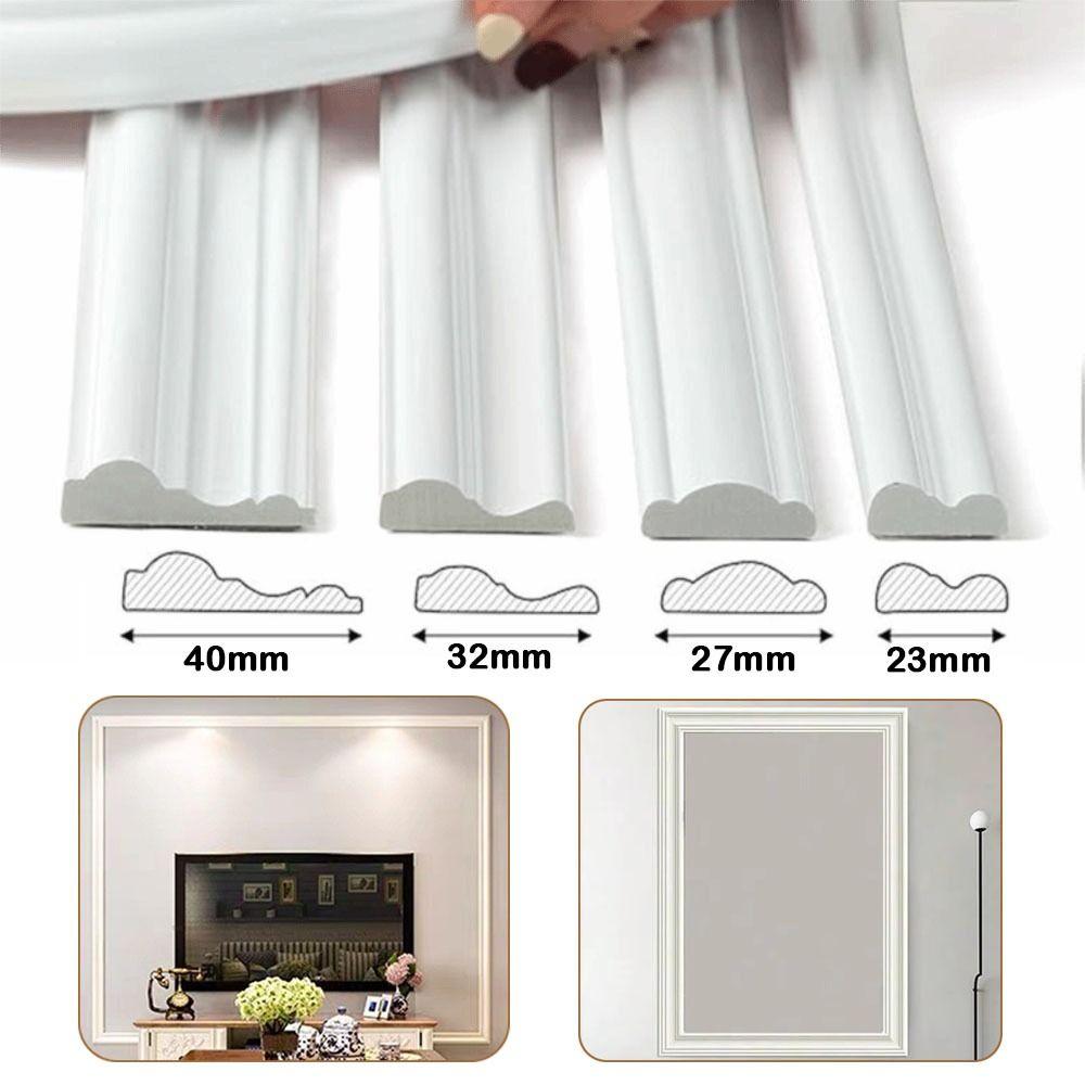 Self-adhesive Wall Decorative Strips Flexible TPE TV Background Wall Lines European-style Border Strip for Walls Floors Cabinets