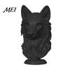 Wolfskopf Dekoration 3D Gedruckte Figur, Realistische Statue mit Runder Langlebiger Schreibtisch-Zierbasis, Wildtier-Skulptur für Zuhause Büro Bücherregal