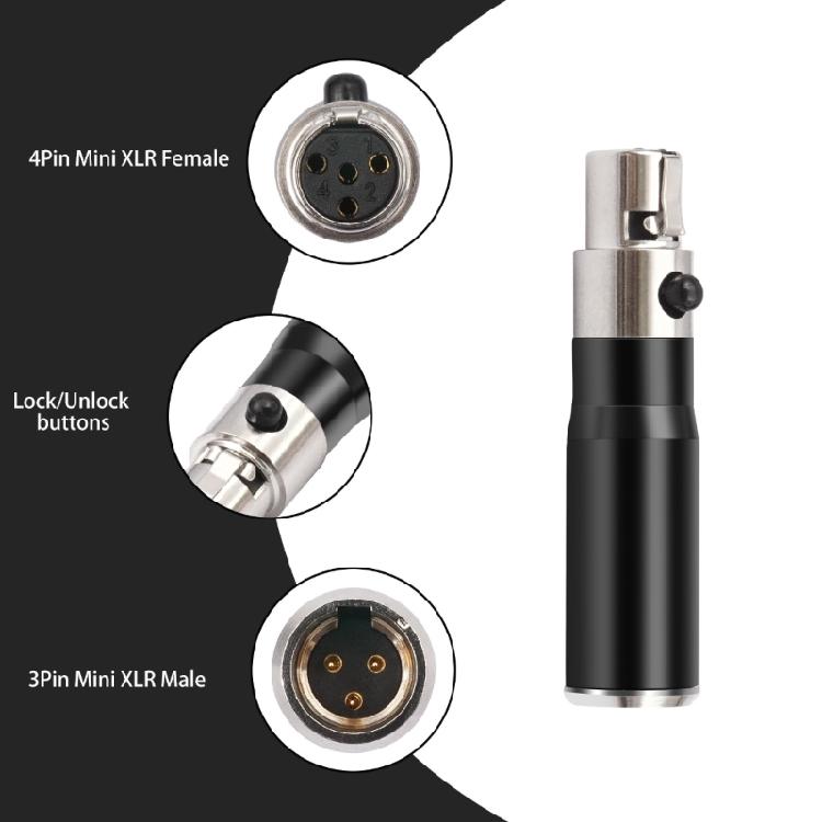 Professional 4Pin XLR to 3Pin MIni XLR Adapter for Hifi Sound Transfer in Studio Environment