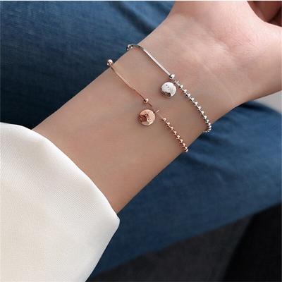 Verstellbares Charm-Armband aus 925er-Sterlingsilber mit runden Perlen, eleganter Damen-Modeschmuck, verhindert Allergien