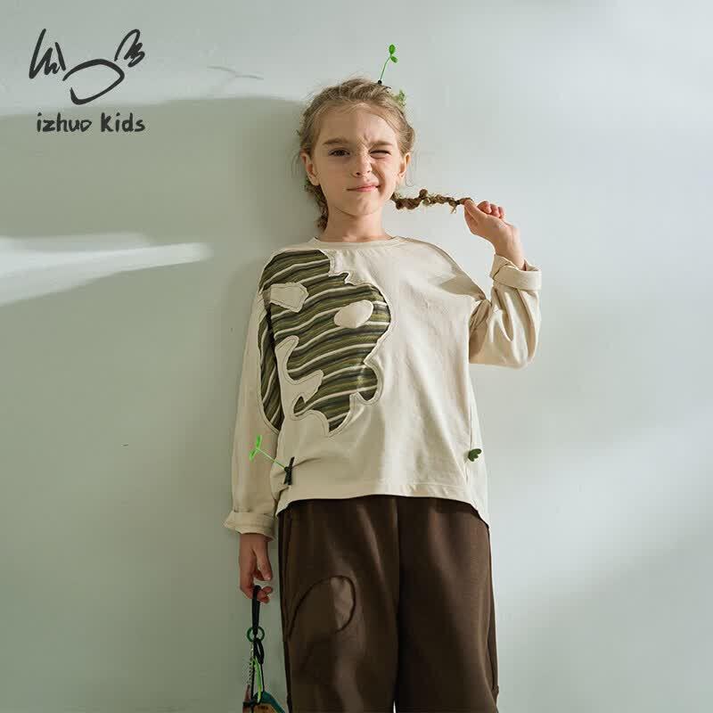 Kids Animal Print Long Sleeve Cotton Tee 130cm