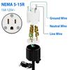 1Pcs Male/Female Ends Extension Cord Ends Connector 15A 125V 5-15P/5-15R Straight Blade Cord Connector