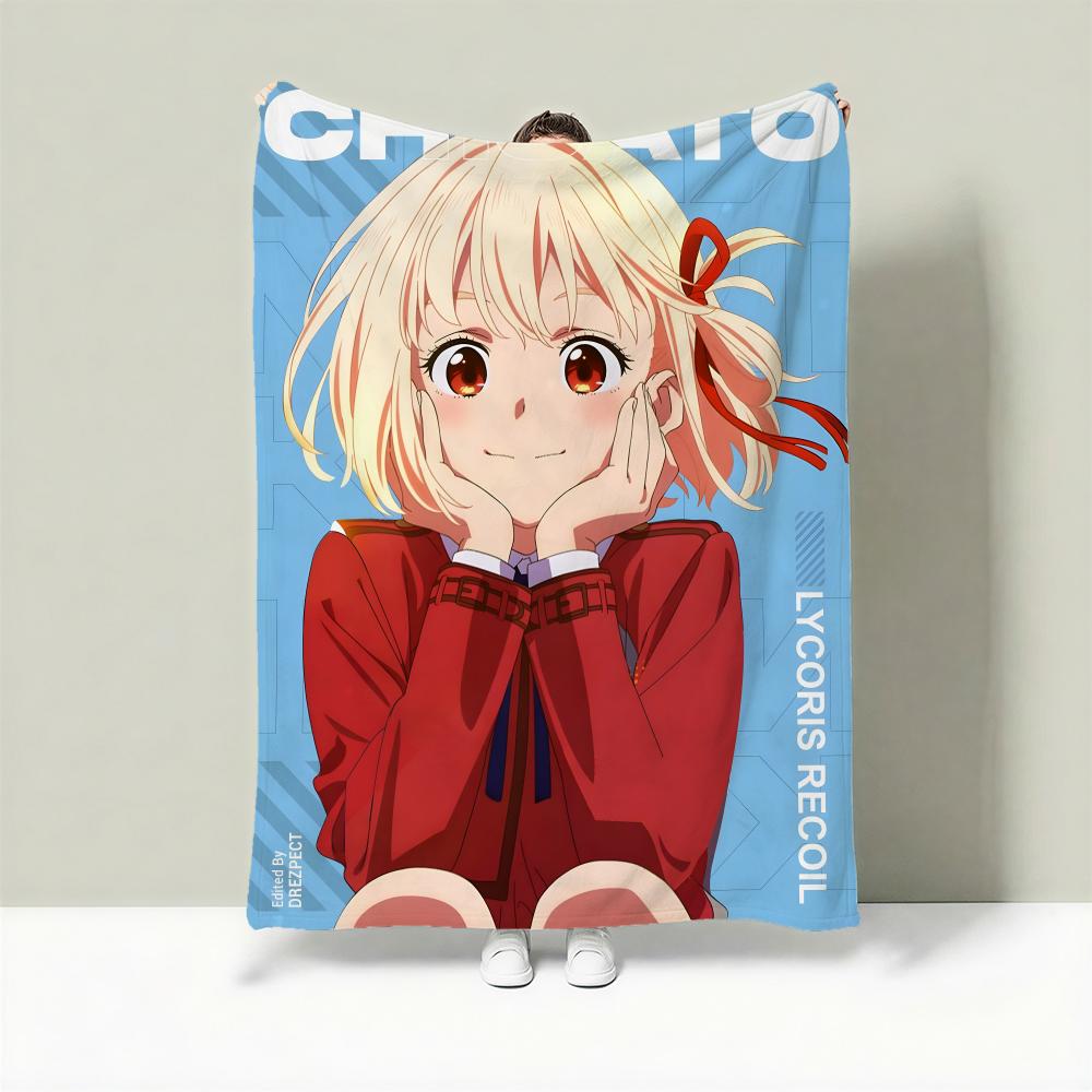 

Anime L-Lycoris Recoil Throw Lightweight 240g Flannel Blanket Soft Skin-friendly for Summer Cooling 75cmx90cm