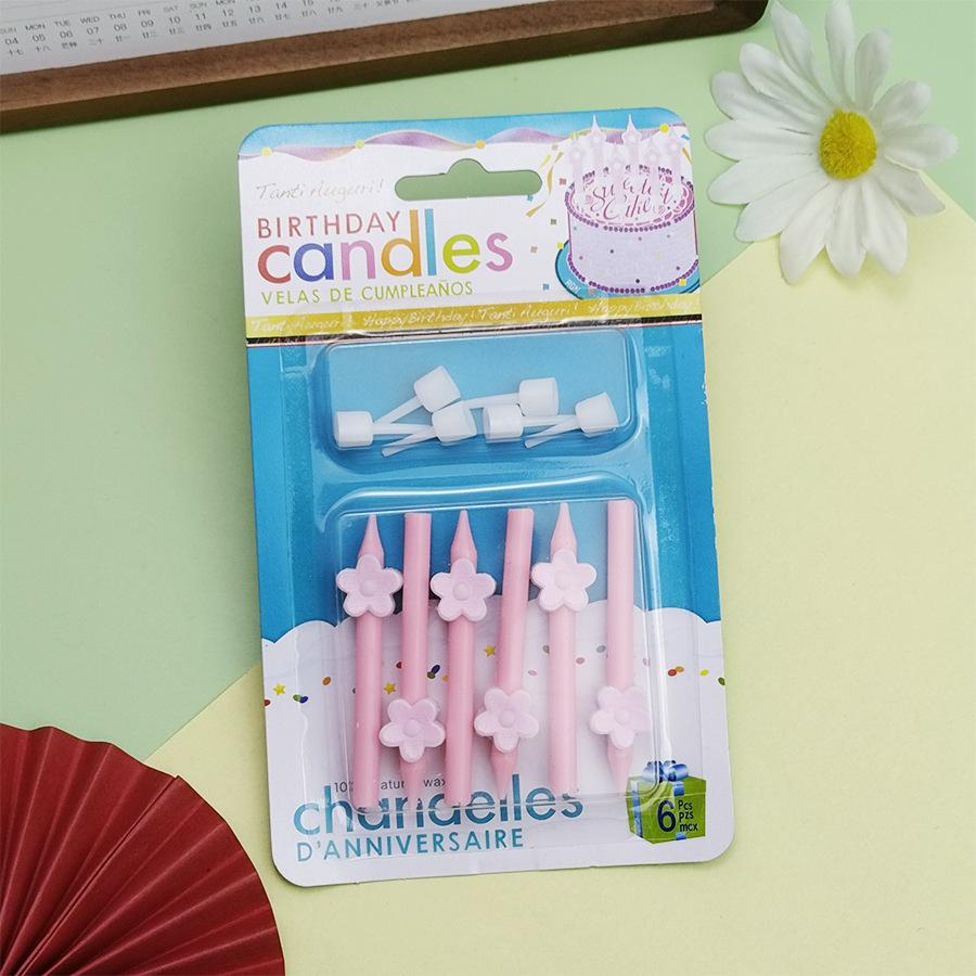 Colorful love birthday candle party cake decoration 6 pack short candle creative heart-shaped candle