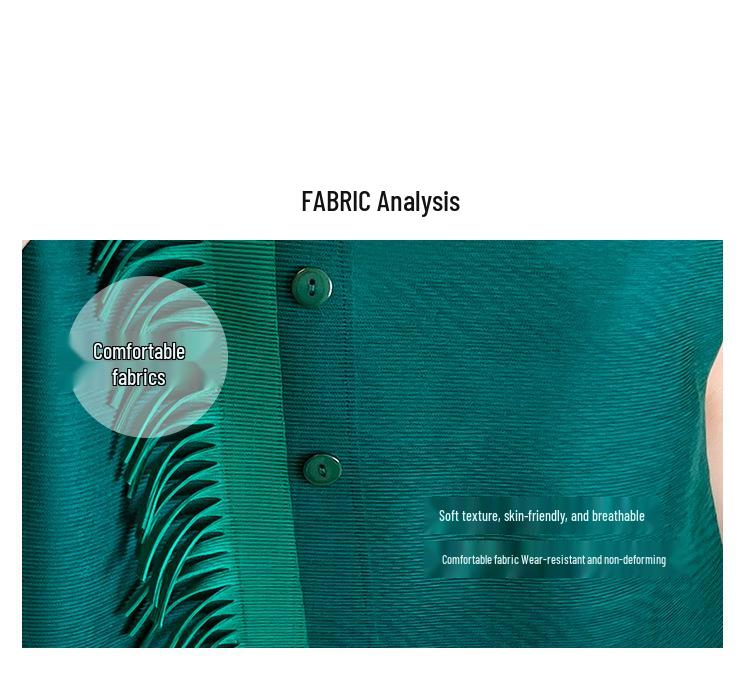 Miyake Plisse 2025 Sommer Quastenbluse - Lockere Passform, Figurformend, Bauchbedeckendes Design