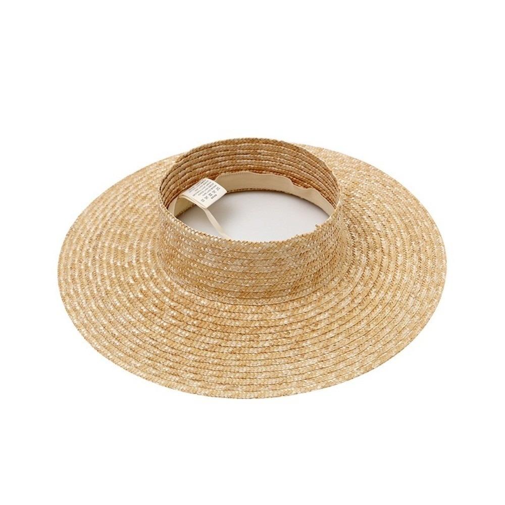 

Fashion Empty Top Round Sun Hat for Women Sun-protective Breathable Straw Hat Hand Weaving Wide Brim Beach Cap Summer хаки
