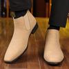 New Suede Leather Men's Pointed Business Casual Ankle Boot Male Winter New Style Comfortable Chelsea Leather Shoes