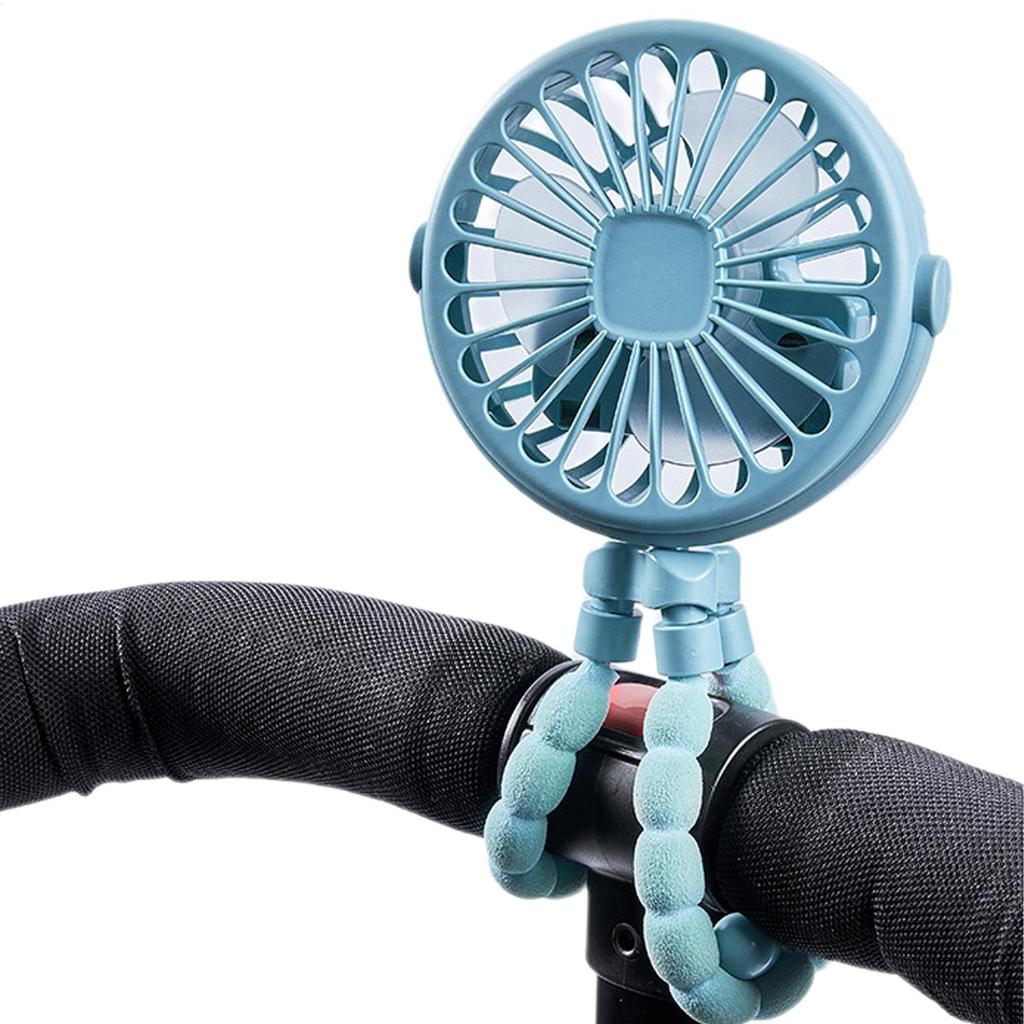 Drehbar Flexibles Stativ Kühlventilator Mini Handheld Kinderwagenventilator Bladeless Klein Faltbar Kinderwagenclip Drehbarer Ventilator für Autositze