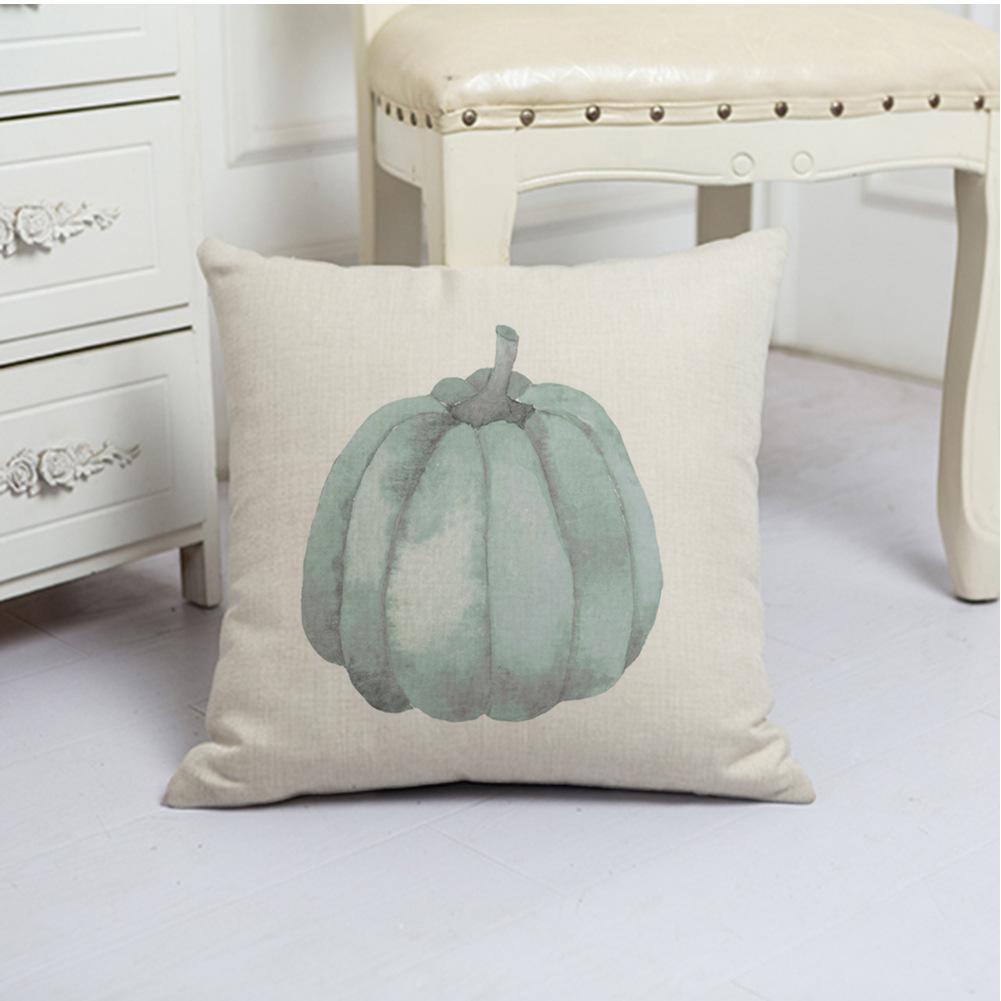 White Pumpkin Thanksgiving Garland Flax Pillow Case European and American Fashion Home