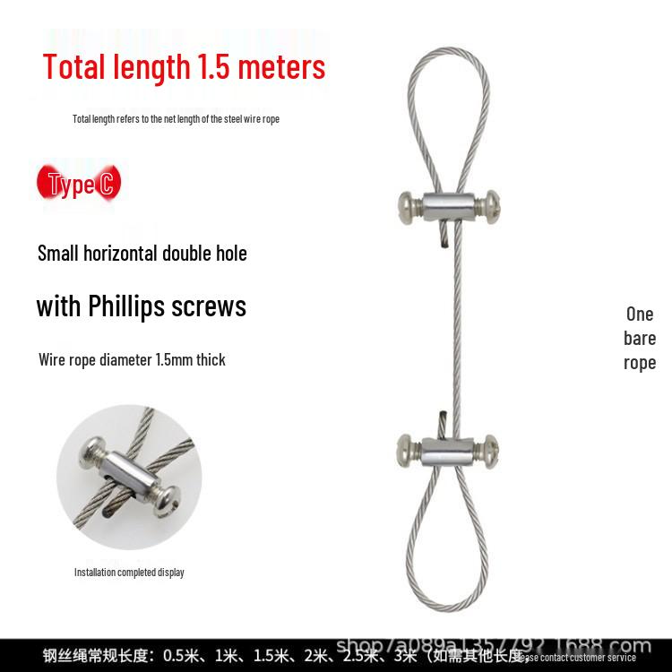 Adjustable Steel Wire Rope Lock for Hanging Lamps - Fastener Accessories and Buckles