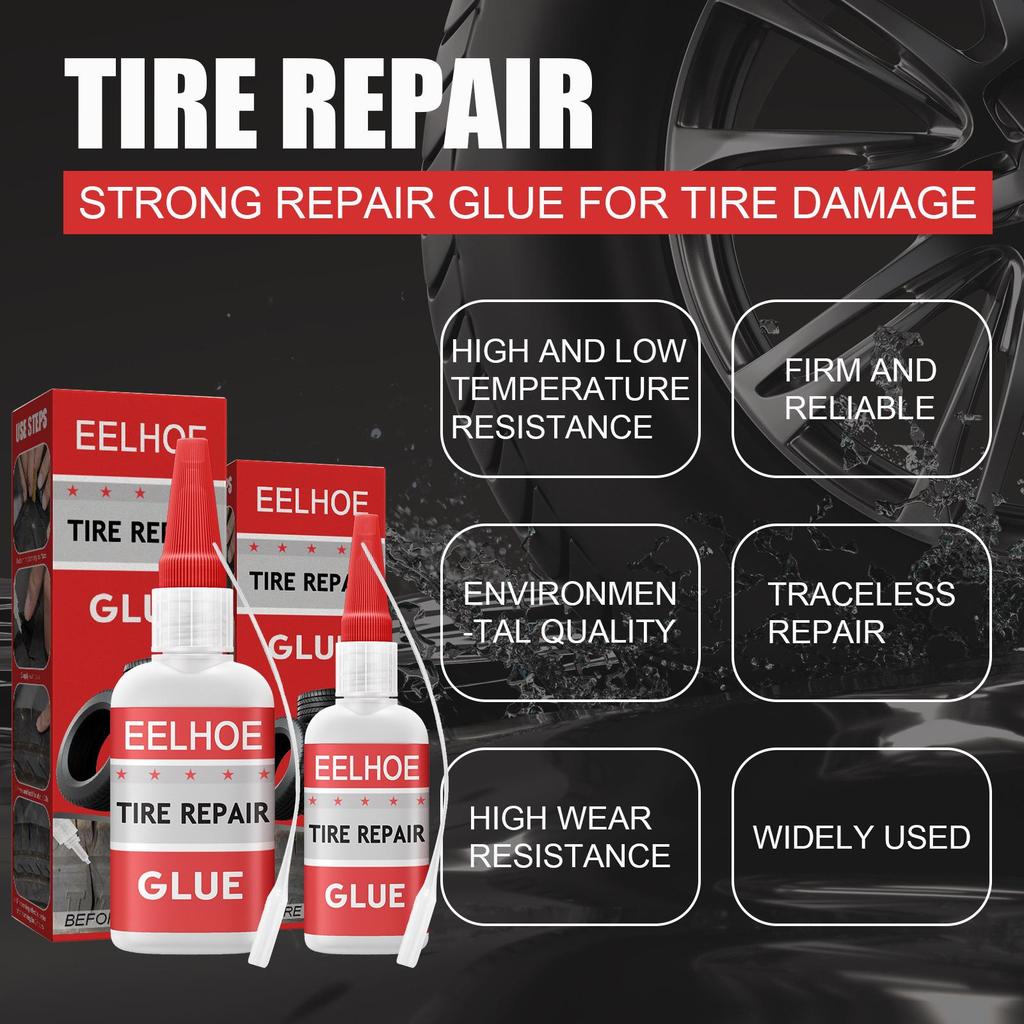 EELHOE Tire Repair Adhesive 50ml - Car Tire Scratch Repair, Tire Crack Filling, Easy Tire Repair
