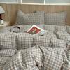 Nordisches Ins Bettwäsche-Set Reines Baumwoll-Bettbezug-Set Hautfreundlich Einzel-Doppelbett Voll-Queen-Größe Glatte&Spannbetttücher Bettwäsche-Set