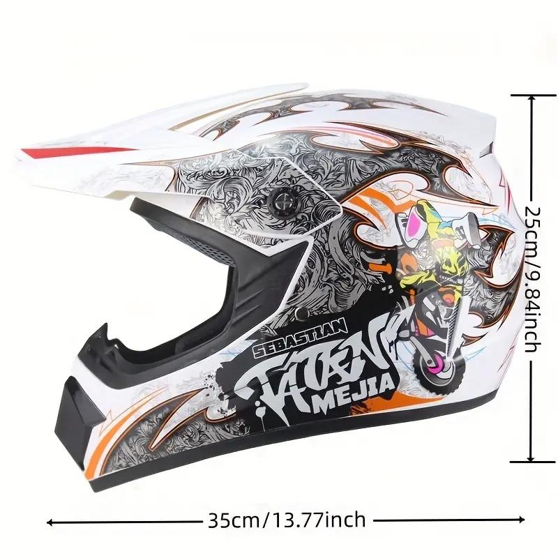 Unisex Off-Road Motorcycle Full Helmet Safety Cover 225 Yellow 21 Travel Personality Motorcycle Headset for Men And Women
