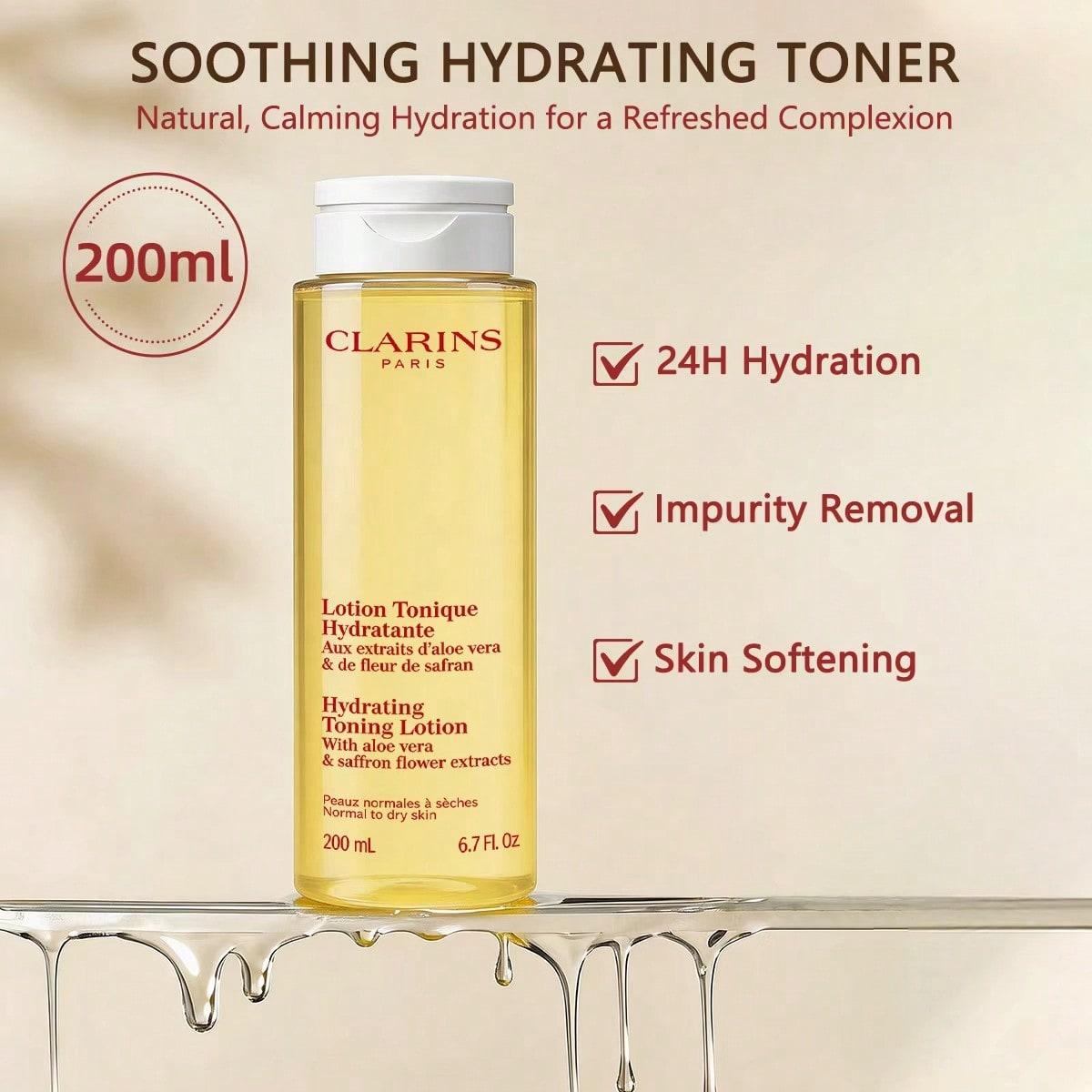 Clarins Refreshing Soothing Toner Hydration Skin Care 200ml pink 200ml