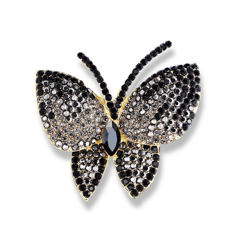 Stylish Stylish Rhinestone Butterfly Pin Brooch Stylish Stylish Exquisite Craftsmanship Trend Coat Pin Anti Glare Cardigan Button Clothing