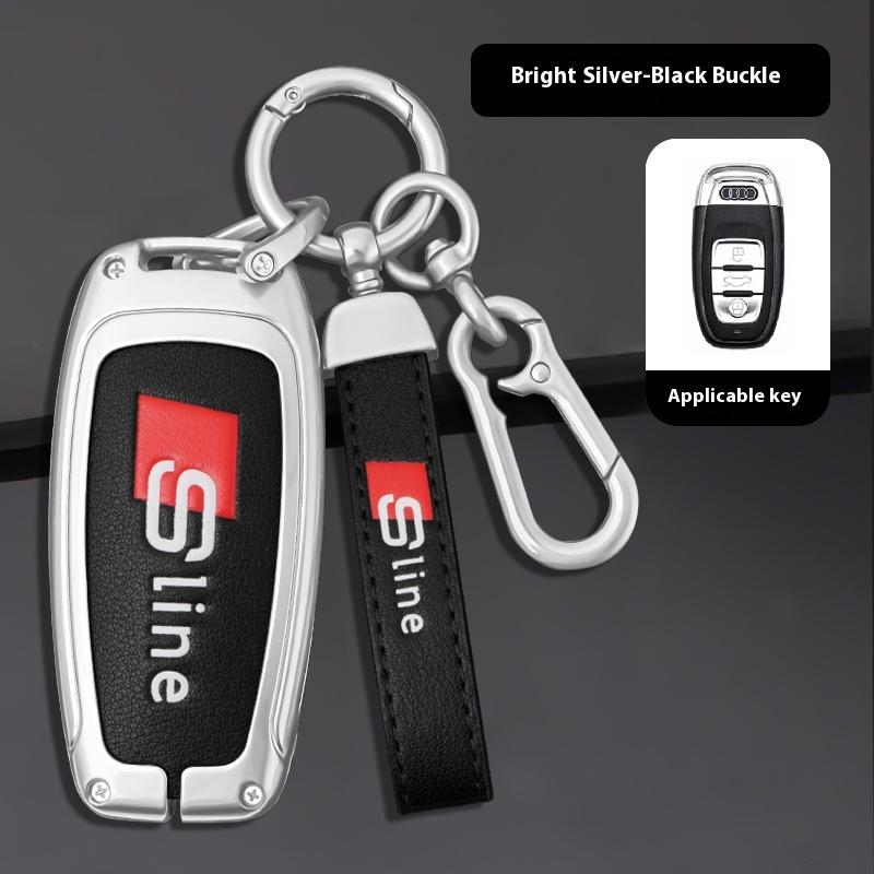 Car Zinc Alloy Leather Car Key Cover Case For B ABT A1 A2 A3 A4 A5 A6 A7 A8 Q2 Q3 Q4 Q5 Q7 Q8 TT RS3 RS4 RS5 RS6 S3 S4 S line