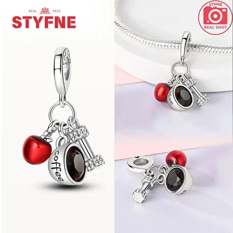 Coppermoe Paw Coffee Cup Beads Pendant Fit Charmscopper Original Bracelet For Women Fine Jewelry Diy Gifts