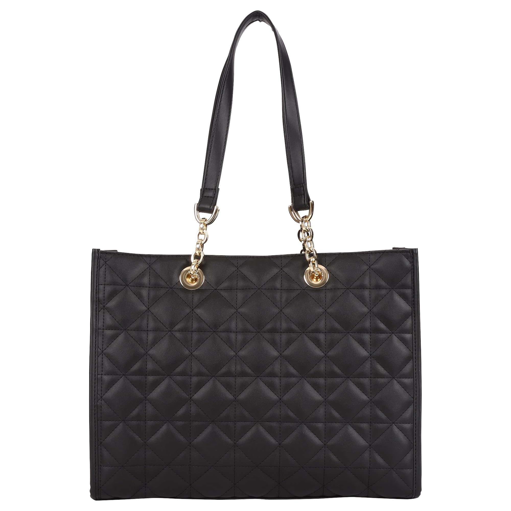 

Tote Large PC Big Commuting to Work or Shoulder Horizontal [Clan] Bag, A4, Quilted, Capacity, Lightweight, Storage, Tote, School, Bag, (Black) чорний