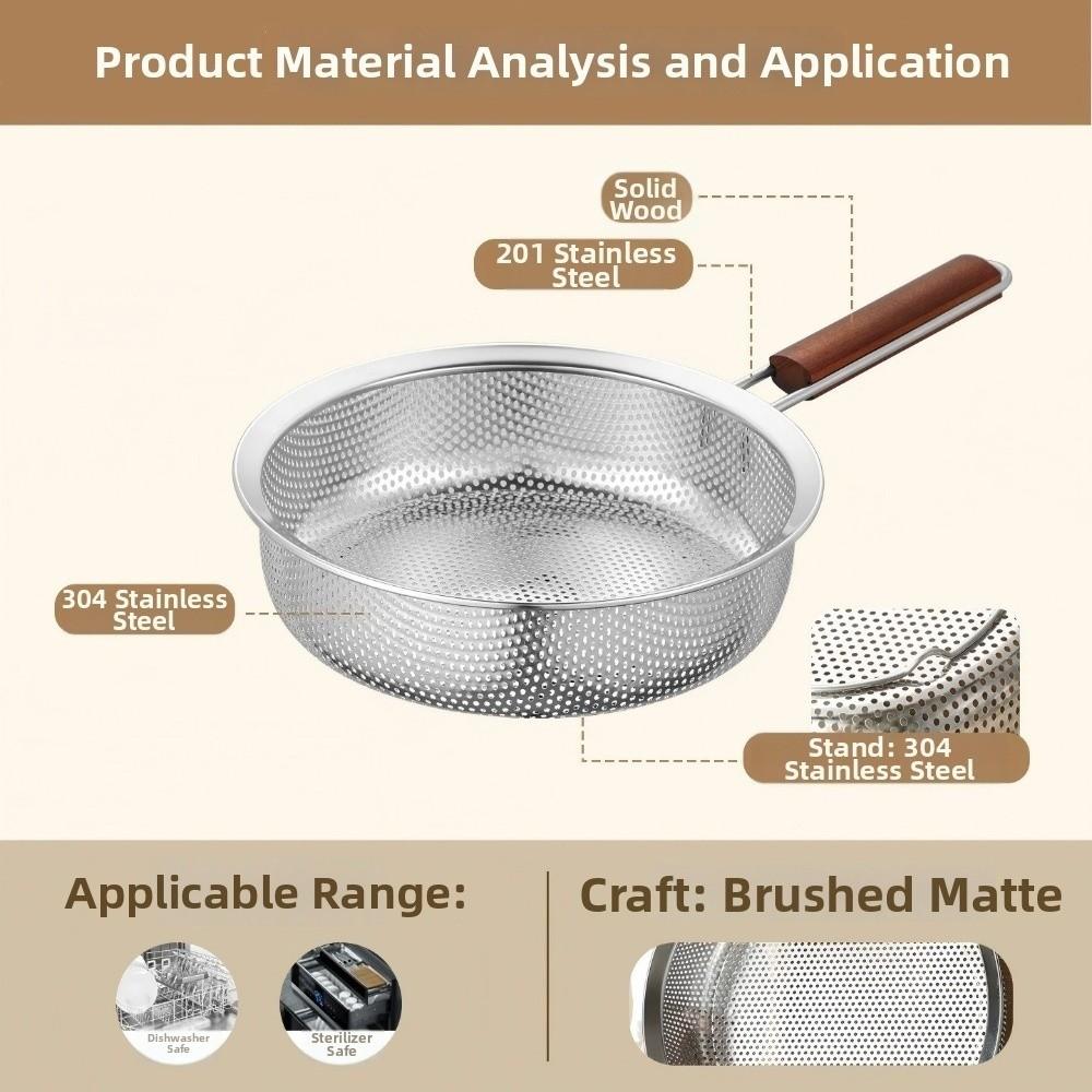 Multipurpose Mesh Skimmer Spoon Easy To Clean Stainless Steel Colander  For Kitchen Cooking