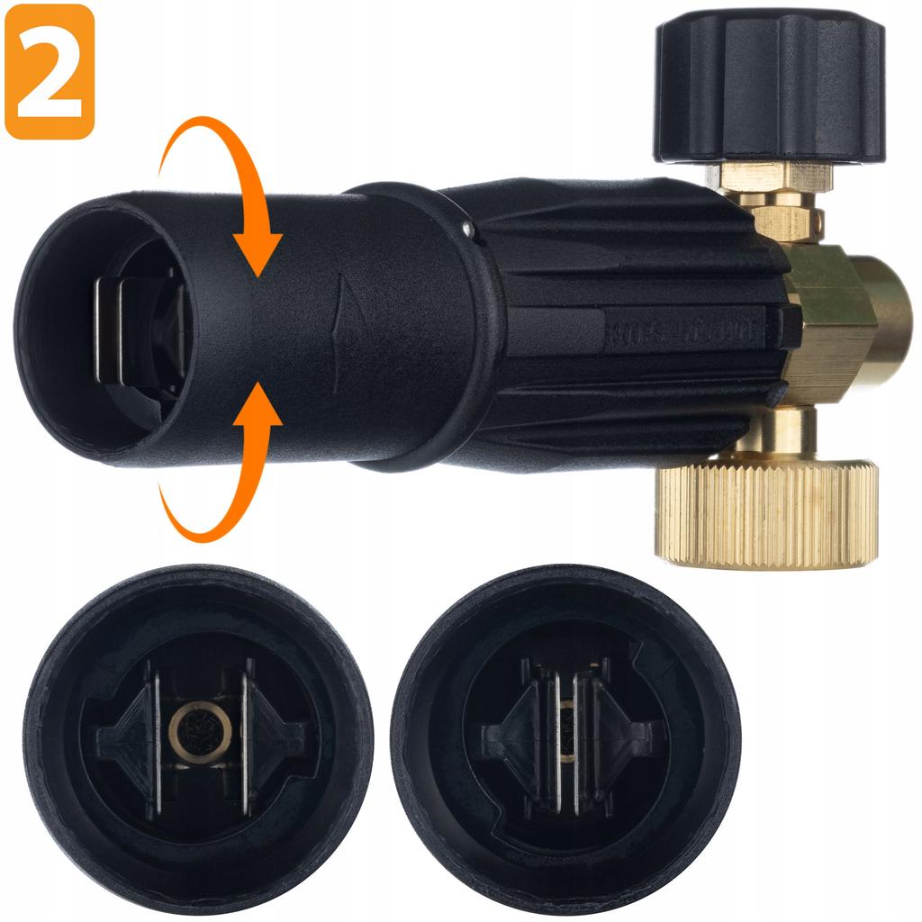 Rosfix S0401 Foam Gun 1000ml for pressure washer G1/4F, nozzle 1.23mm + Adapter / adapter for Black&Decker pressure washer to G1/4""M (plastic)