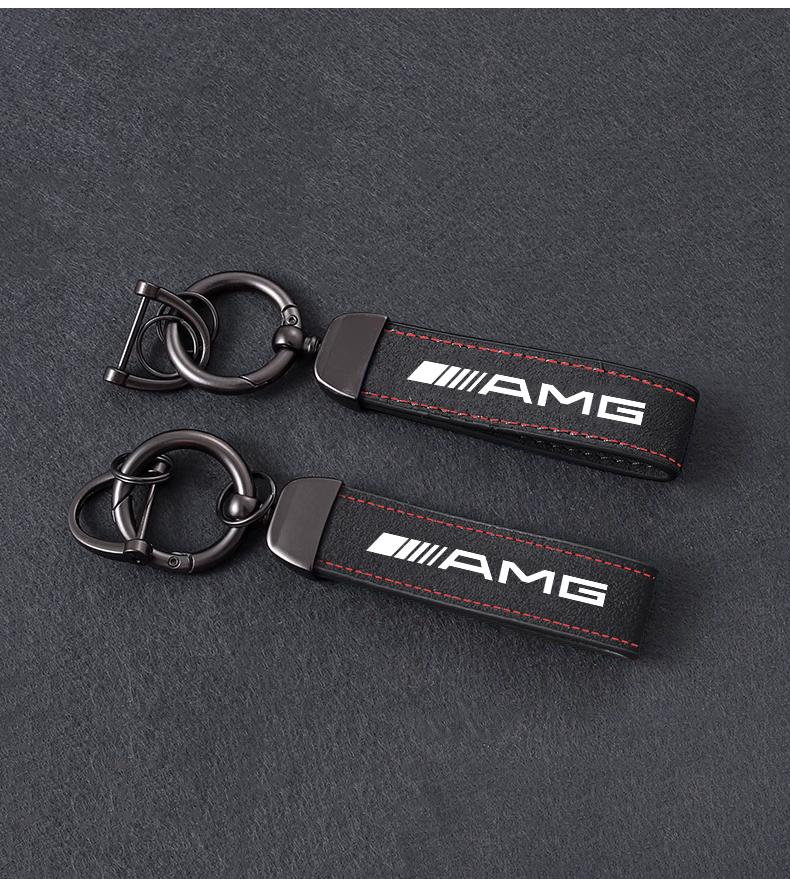 For Mercedes Benz AMG A B C E G W204 C260 E300L A200L GLC300 CLA 2026 Suede Key Ring Sport Car Keychain Custom Gift With Emblem UO4