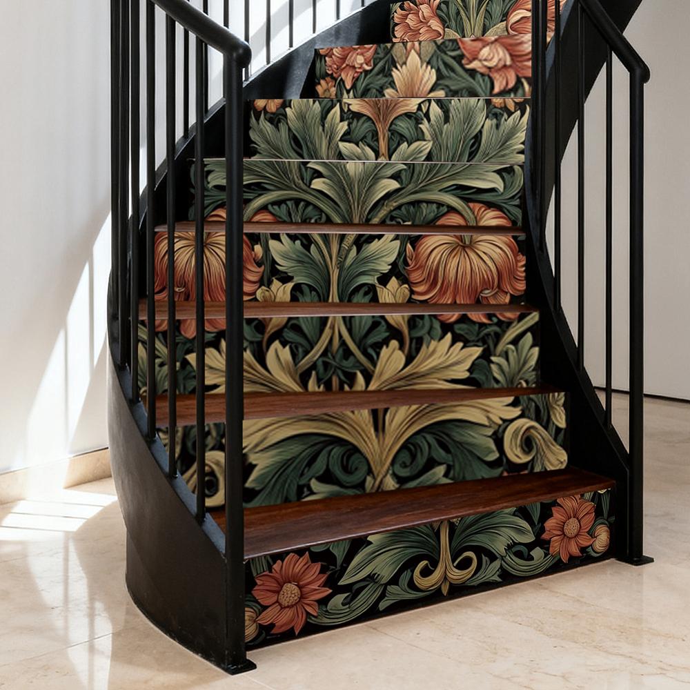 15Pcs PVC Plastic Self-Adhesive Stairs Stickers Waterproof Backsplash Tile Decals Rectangle Coffee 1000x180mm