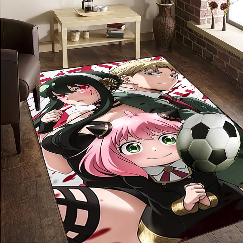 Spy Family Adventure Rug Office Carpet Non-Slip Mat, Chair Rug Floor Covering for Gaming, Bedroom, Living Room , Home Decor Christmas Gift