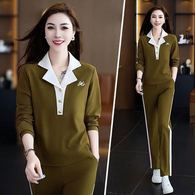 Lässiger Sportanzug Herbst und Winter Modischer Damen- Altersreduzierender Outdoor-Laufanzug Zweiteiliges Set