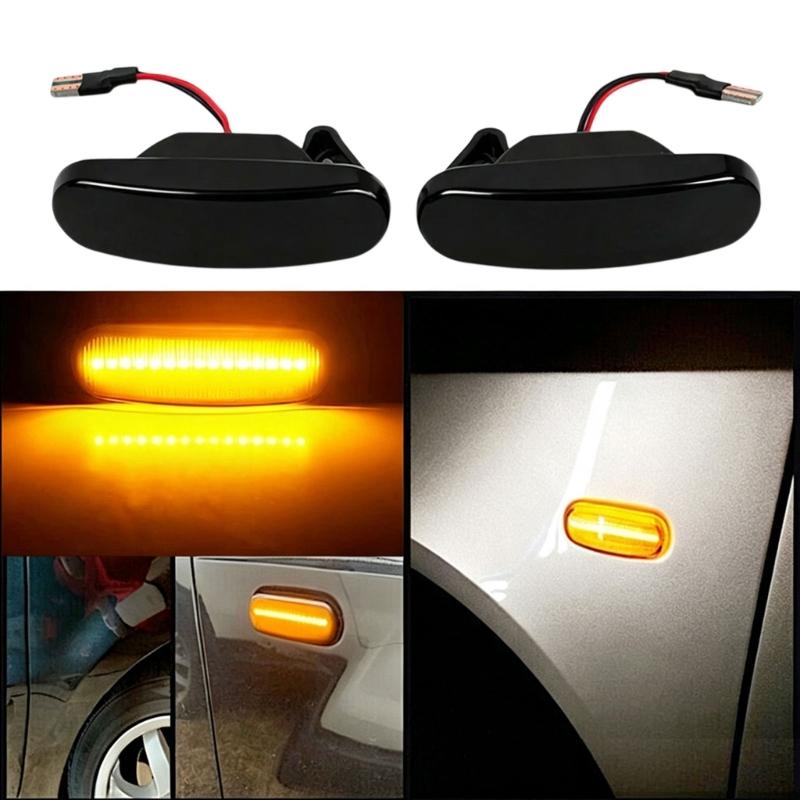Seitenmarkierungsleuchten Service-Paar für Panda 169, Dynamische LED-Lampen mit Rauchglas, sequenziellem Blinker-Ausgang und direkter Seitenverbindung