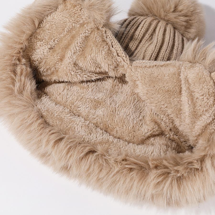 Cute Ears Plush Winter Hats for Women Beanies Deer Antler Fur Pompom Knit Bonnet Fluffy Winter Cap Bomber Hats Women Gorro