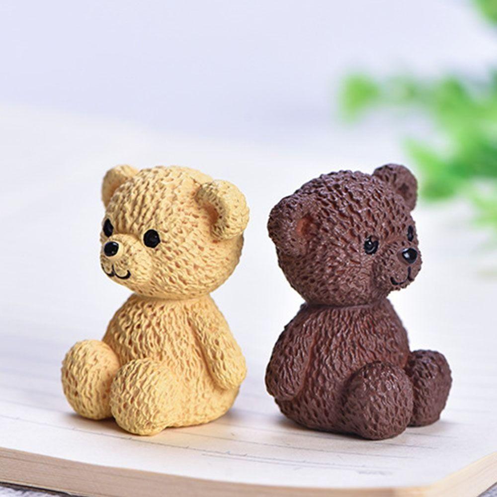 Mikro-Landschaftsdekoration Niedliche Miniatur-Bärenfiguren Mini Lustige Cartoon-Tierstatue Handgemachter Kunststoff-Bärendekor Zuhause