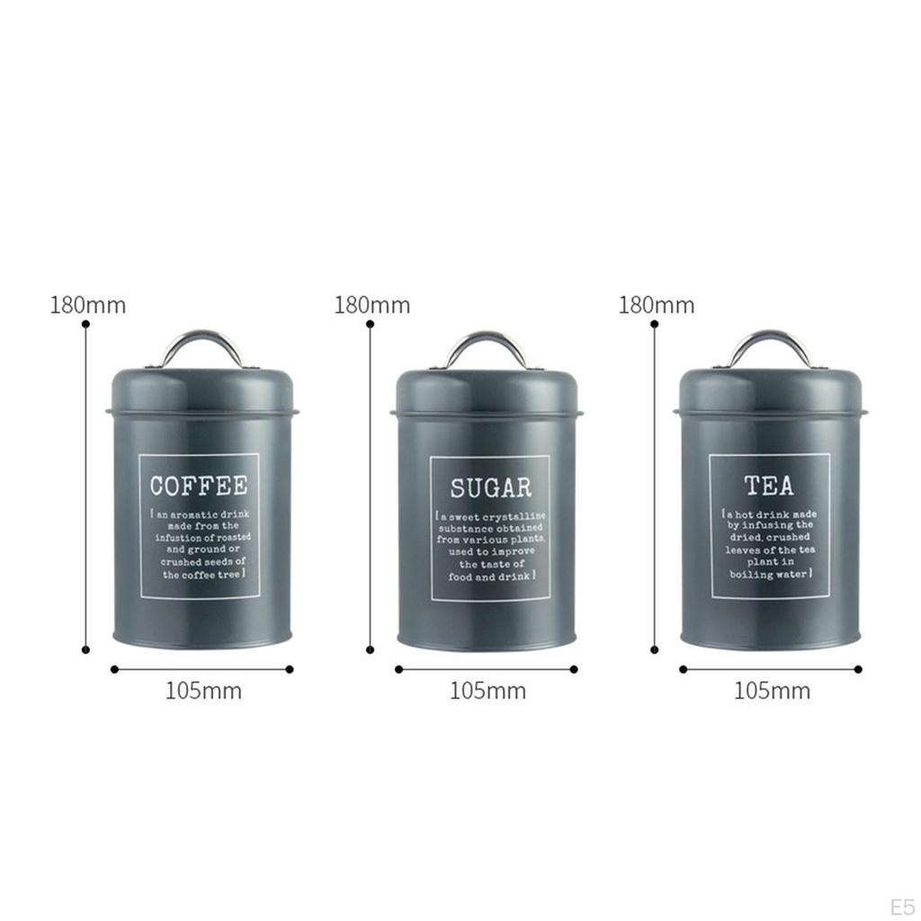 Zestaw 3 puszek do przechowywania kawy i herbaty, słoików, metalowych, z pokrywkami, rozmiar