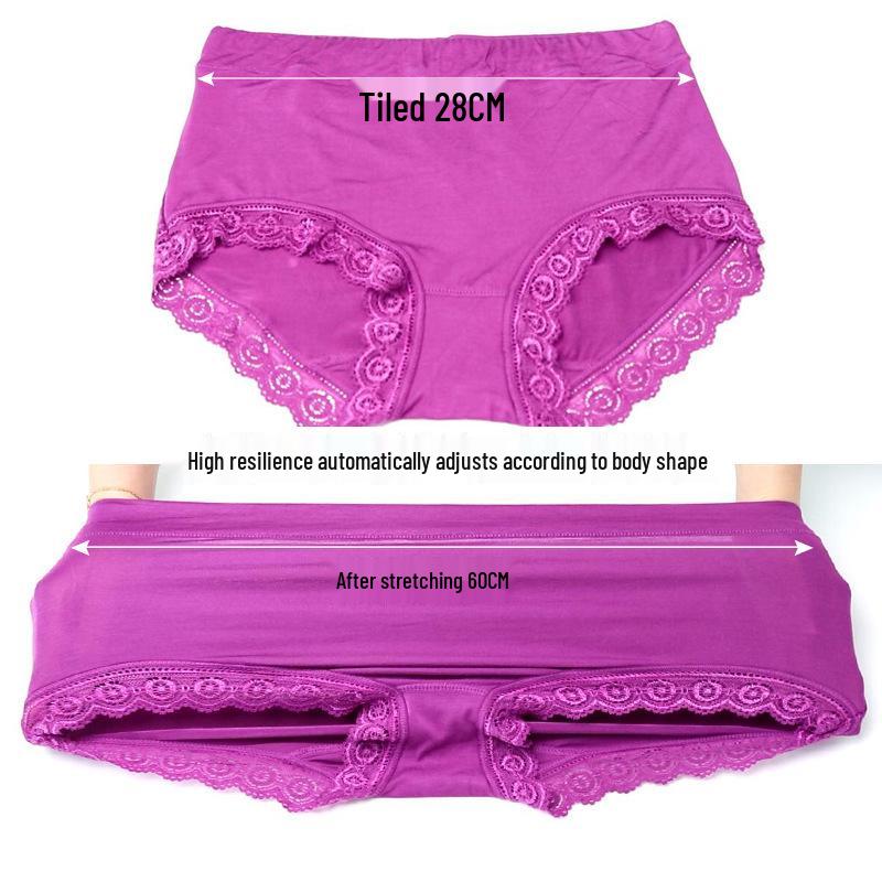 High Waist Plus Size Modal Cotton Panties for Women - Soft, Mid-Rise, Comfortable Fit for 200 Lbs