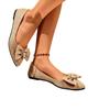 Women Casual Loafers Slip On Flats Pointed Toe Bowknot Decoration Rhinestone Embellishment Comfortable Large Size Footwear
