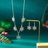 Zink Zinklegierung Weihnachten Hängeohrringe Strass Schneeflocke Halskette Kreatives Weihnachts-Schmuckset Mädchen