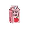 Cute Fruit Juice Enamel Pins Cartoon Boba Milk Tea Silly Goose Drink Box Brooches Lapel Badge Funny Jewelry Gifts Accessories
