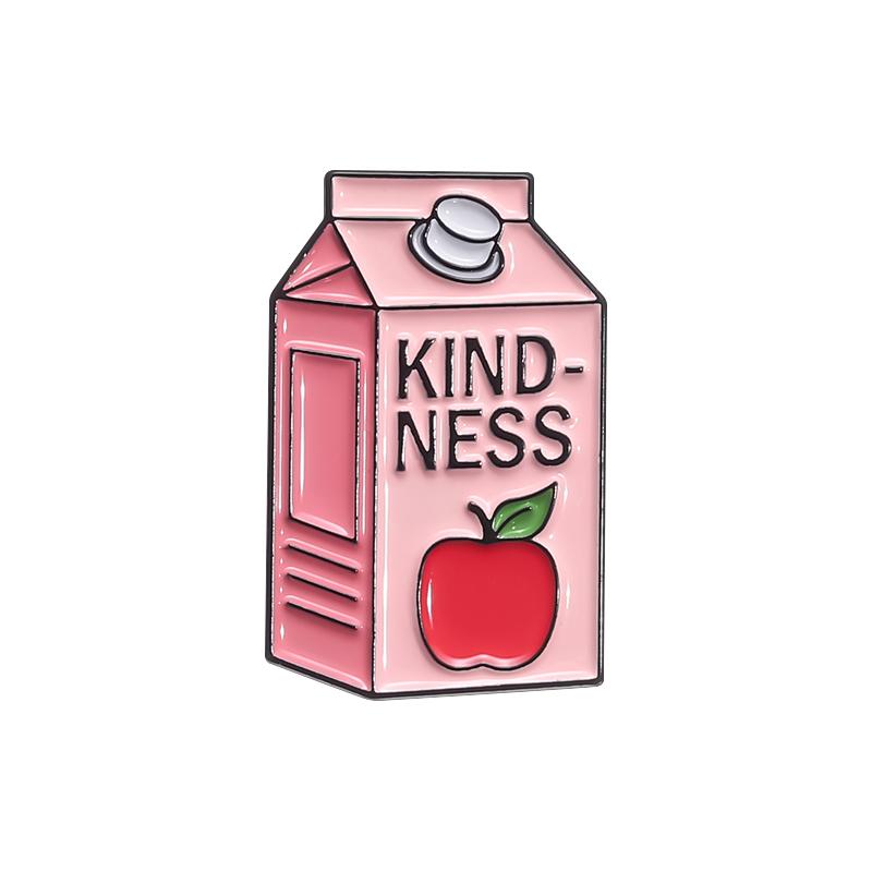 Cute Fruit Juice Enamel Pins Cartoon Boba Milk Tea Silly Goose Drink Box Brooches Lapel Badge Funny Jewelry Gifts Accessories