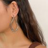 Punk Goth Hollow Irregular Metal Drop Earrings for Women 2025 Trendy Geometric Gold Color Piercing Earrings Jewelry Accessories
