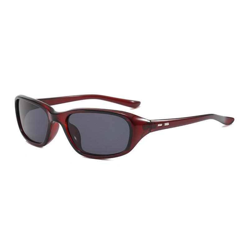 Black Frame Circle Sunglasses With Uv400 Protection For Outdoor Sports And Fashion