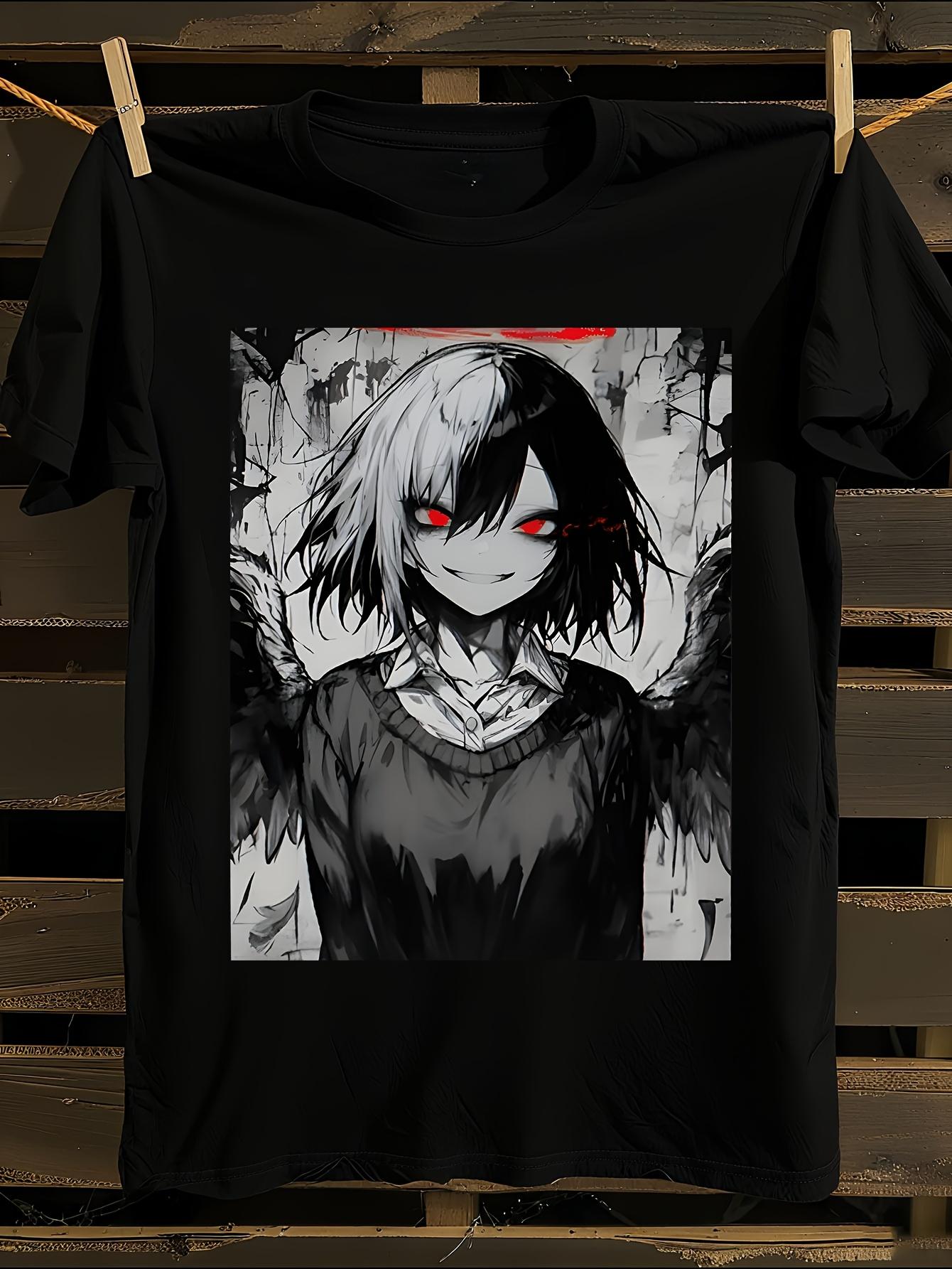 Angel Core Anime-Inspired Angel Wing and Graphic T-shirt L