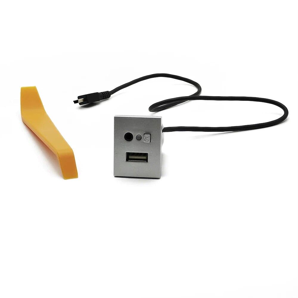 

Для Ford Focus 2 MK2 2009 2010 2011 C-MAX Kuga Mk1 Автомобильный USB-адаптер AUX-входа Мини-кабель USB-разъем Интерфейсный переключатель Аксессуары серебряный